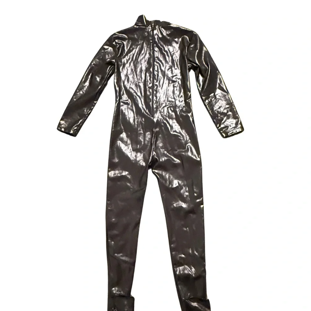 Kids Shiny Black Bodysuit - Picture 4 of 5